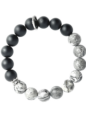 潮男石头手链原创设计黑玛瑙星空