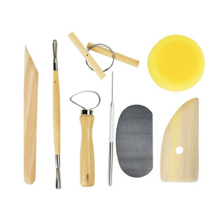 水流星陶艺拉坯工具8件套学校陶吧陶泥手作泥巴切割实用工具套装