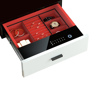 画宇指纹锁衣柜首饰盒隐藏多宝格密码锁格子抽屉式密码抽保险箱