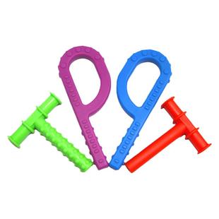 红色t字牙胶咬胶棒咀嚼训练器言语锻炼口腔肌肉发育迟缓康复器