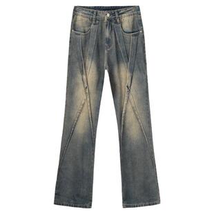 新因素XINYINSU美式高街水洗复古牛仔裤男宽松休闲微喇vibe风裤子