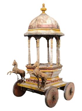 印度进口古董马车大型展示柜柚木