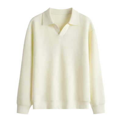 TRIPLE纯棉海鸥领长袖POLO衫