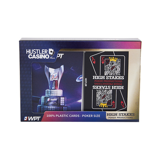 hustler高额WPT专业赛事德州扑克牌德扑PVC塑料宽牌大字磨砂wsop