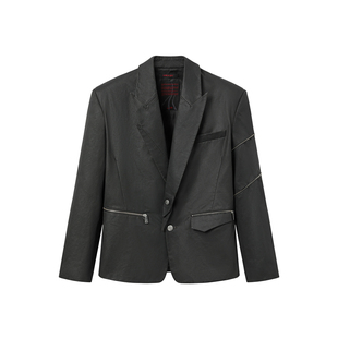 芸蚁 x Mr.乐队〔轻狂岁月〕酵洗微绒蜡感异形领西装 联名系列