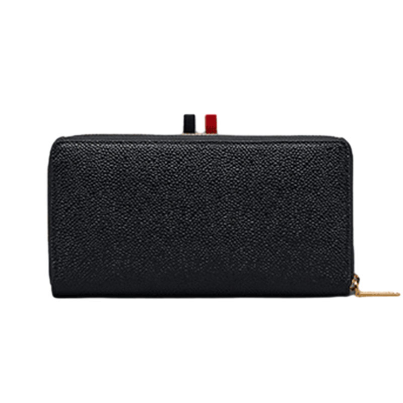 [6期免息]THOM BROWNE 卵石纹皮细长拉链包