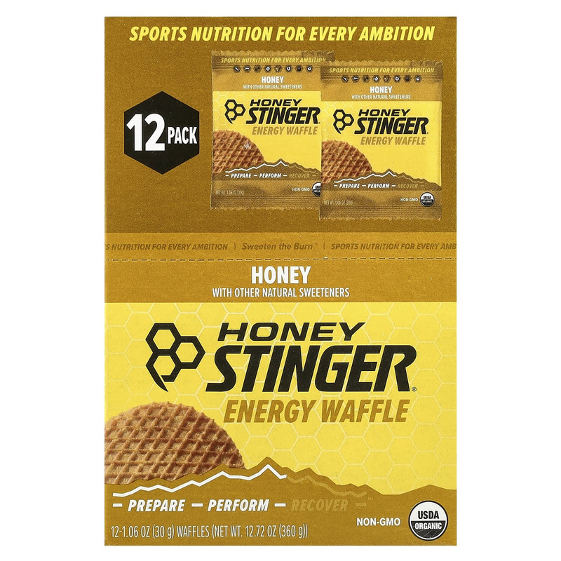 HoneyStinger,能量华夫饼,蜂蜜味,12 块,每块 1.06 盎司(30