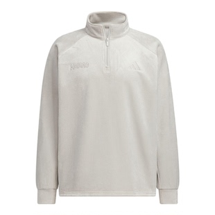 Adidas/阿迪达斯正品2025秋季款男士针织半拉链立领套头衫KR0222