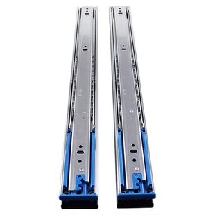 台湾火车头抽屉轨道三节式导轨缓冲阻尼滑轨静音路轨橱柜五金配件