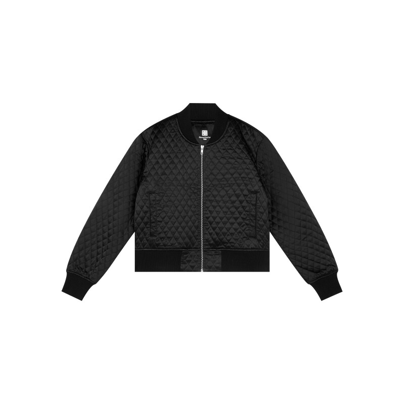 oneup菱形格棒球服短款棉服外套
