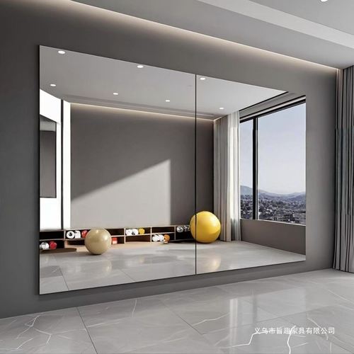 瑜伽馆健身房专用贴镜舞蹈超大镜高端室自家用粘穿衣镜全身镜壁挂