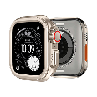 maito适用Apple/苹果手表保护壳Watch Ultra/2/3代手表壳Series10防水Watch11 42/46mm钛金属iWatchs9/8/7壳