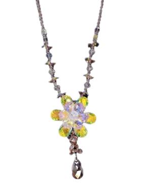 2025新款海棠花水晶流苏毛衣链潮