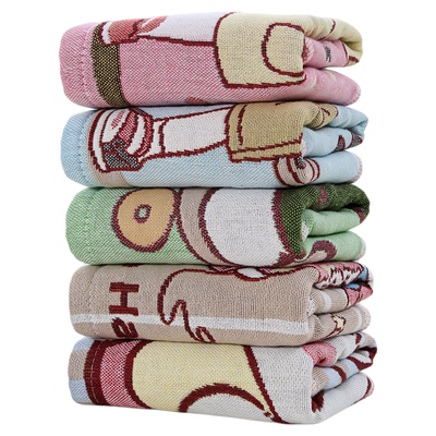 纯棉纱布儿童毛巾吸水不掉毛a类