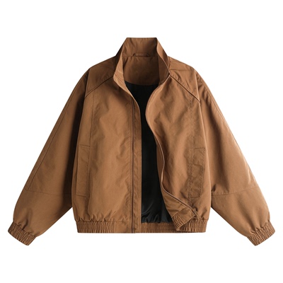 潮牌美式复古工装立领飞行员夹克
