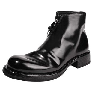 dreambox钧博vibram高端马臀皮男靴秋冬新款固特异侧拉链切尔西靴