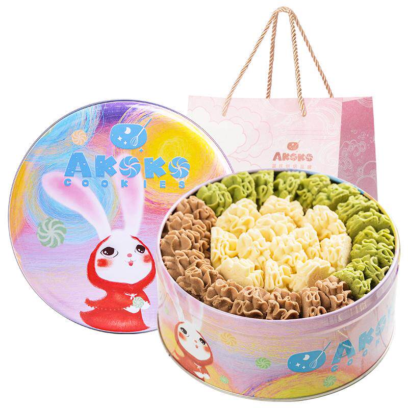 【牛奶和爱丽丝专属】AKOKO小花黄油曲奇饼干160g礼盒薄脆饼干