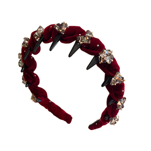 轻奢红色发箍女高颅顶2025新款秋冬发带高级感洗脸头箍压发卡头饰