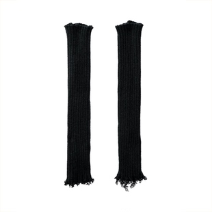 WEN CIHAM22AW纯色暗黑废土风针织毛线破坏手套袖套男女加厚保暖