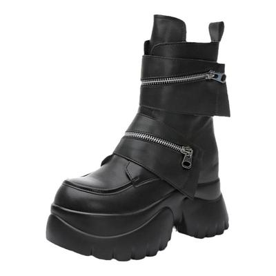 真皮马丁靴加绒保暖棉鞋