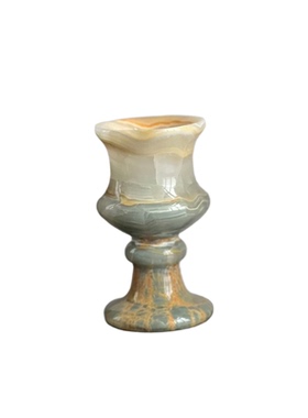 中古风天然大理石花器茶几摆件