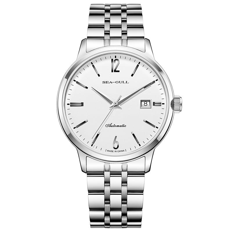 海鸥表男款国民系列商务简约钢带男士手表小钢炮机械表1050