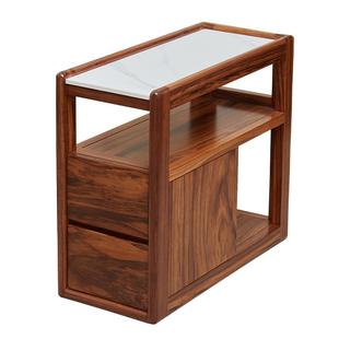 乌金木沙发边几可移动实木小茶几黑胡桃木客厅边柜置物架2025新款