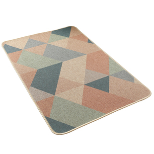 厨房地垫防滑防油脚垫入户门室内简约亚麻卫生间地毯浴室门口吸水