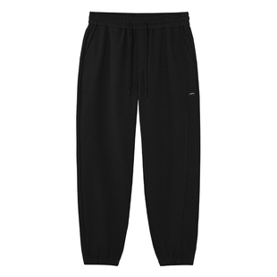 热风男士加绒卫裤2025年冬季新款宽松束脚直筒松紧腰抓绒休闲卫裤