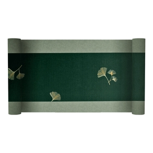 绢本茶席 禅意桌旗 布艺长条 日式简约 现代新中式 轻奢高端 茶室