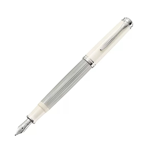 【新年礼物】Pelikan百利金Souveran帝王M405Sliver white银白色钢笔14K金尖活塞上墨正品商务送礼
