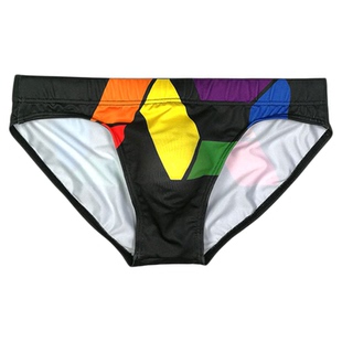 男士泳裤低腰印花三角泳裤系绳泳衣男罩杯防尴尬 Swimming Trunks