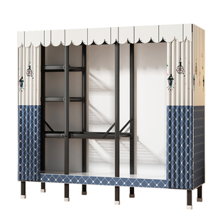 衣柜卧室家用免安装可折叠简易组装布衣橱全钢架结实耐用出租房用