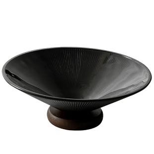 轻奢高级感黑色玻璃水果盘家用茶几高端精致干果盘糖果零食摆放盘