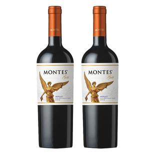 【自营】蒙特斯金天使精选梅洛干红葡萄酒750ml*2智利进口红酒