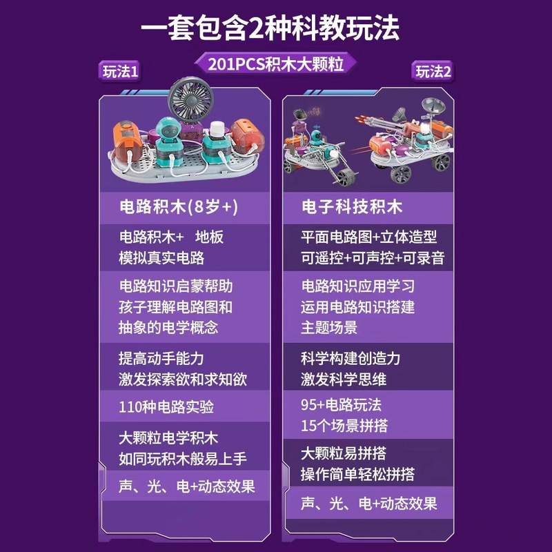 男孩子生日六一礼物儿童学生6-8-12益智小电路实验科学岁玩具积木