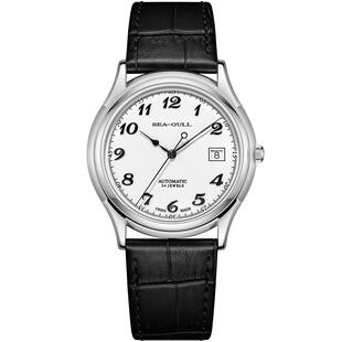 海鸥表休闲商务ST18机芯超薄自动机械腕表手表复古日历防水表1076