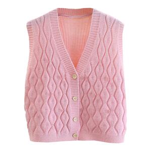 白衬衫搭配马甲针织背心女春秋新款洋气宽松短款毛衣叠穿坎肩开衫