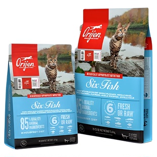 【百亿补贴】orijen渴望六种鱼增肥发腮美毛鱼肉全阶段猫粮5.4kg