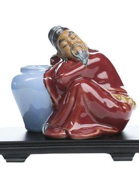 醉酒多肉植物花盆公仔石湾陶瓷