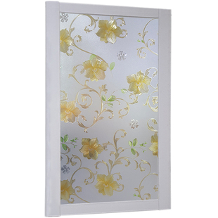 欧式玻璃贴纸窗纸磨砂3d彩色花纹窗户贴纸卫生间玻璃纸透光不透明