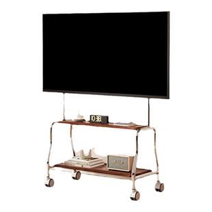 电视机落地支架可移动立式不锈钢带轮艺术推车55/65/75寸通用挂架