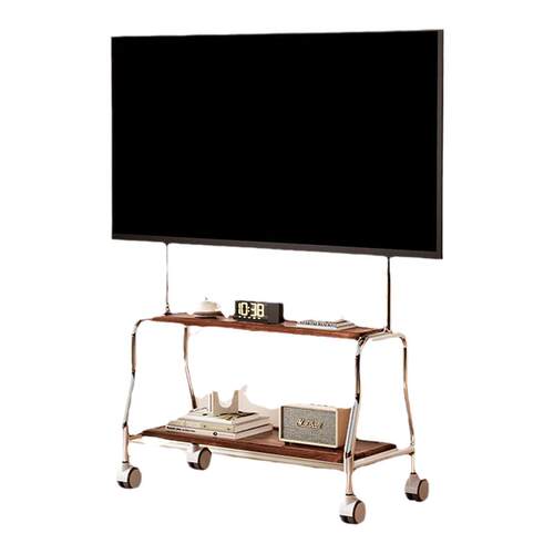 电视机落地支架可移动立式不锈钢带轮艺术推车55/65/75寸通用挂架