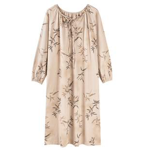 浪莎长袖睡衣慵懒风女士睡裙春秋季纯棉长款连衣裙2026新款家居服