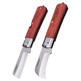 工业级电工刀木柄可折叠非绝缘直刃弯刃电工剥线刀多功能剥皮刀子