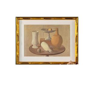 中式金箔画框实木相框挂墙竹节框中古风装裱外框照片框复古油画框