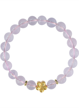 粉水晶手链轻奢小众粉色