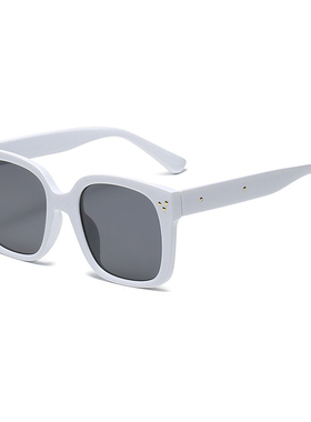 jennie网红同款gm墨镜女高级感白色白框方形大框大脸显瘦太阳眼镜