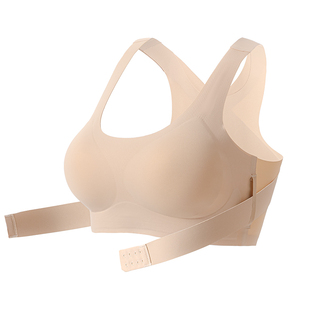 恒源祥矫姿内衣女聚拢无痕提拉防下垂矫正驼背塑形美背前扣文胸罩