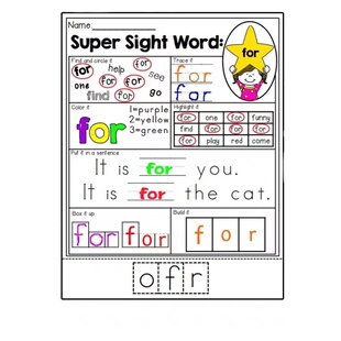 美国课堂练习220SightWords启蒙阅读高频词儿童英语练习题作业纸